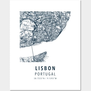 lisbon simple map Posters and Art